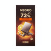 Chocolate extrafino negro Hacendado con trozos de naranja 72% de cacao