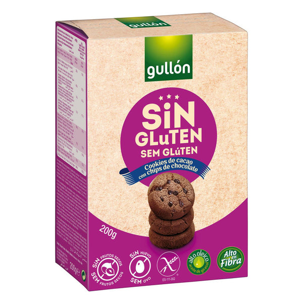 Gullón biscotti al cacao senza glutine con gocce di cioccolato 200 g