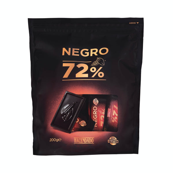 Chocolatinas chocolate extrafino negro Hacendado 72% de cacao