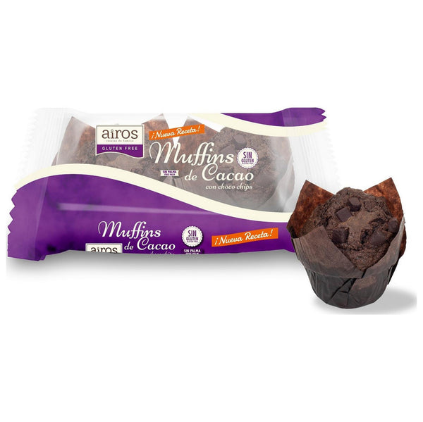 Muffins de cacao con choco chips Airos sin gluten 2 unidades de 85 g