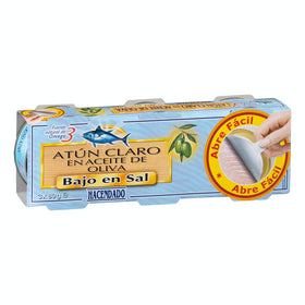 Low-salt light tuna Hacendado in olive oil 3 cans of 80g