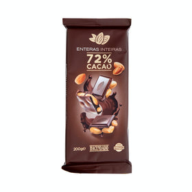 Chocolate extrafino negro Hacendado almendras enteras 72% de cacao