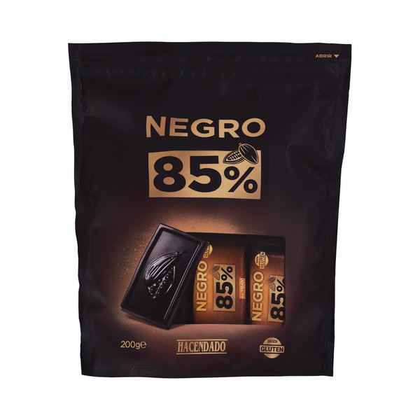 Chocolatinas chocolate extrafino negro Hacendado 85% de cacao