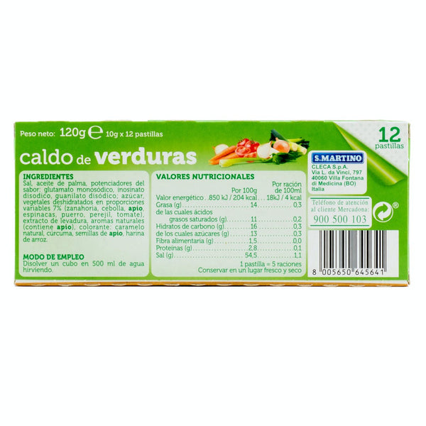 Vegetable broth in tablets 12 units.