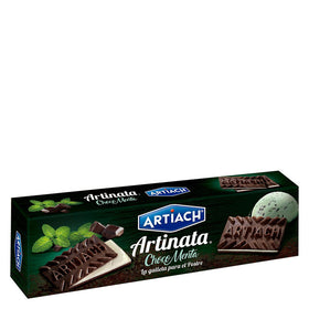 Galletas de barquillo de chocolate rellenas con crema y menta Artiach 210g