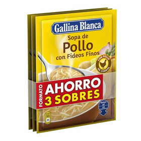 Sopa de pollo con fideos finos Gallina Blanca pack de 3 sobres de 71 g
