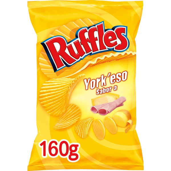 Patatas fritas onduladas sabor jamón y queso Ruffles 160 g