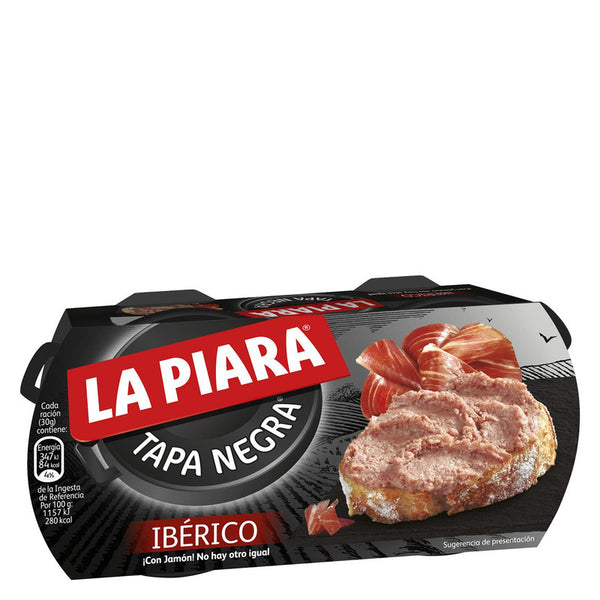 Paté de hígado de cerdo ibérico Tapa Negra La Piara pack de 2 unidades de 73 g