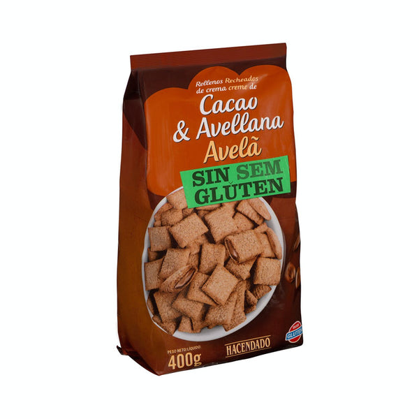Cereali ripieni di crema al cacao e nocciole Hacendado senza glutine