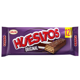 Tablette gaufrée recouverte de chocolat Huesitos Valor 12 unités