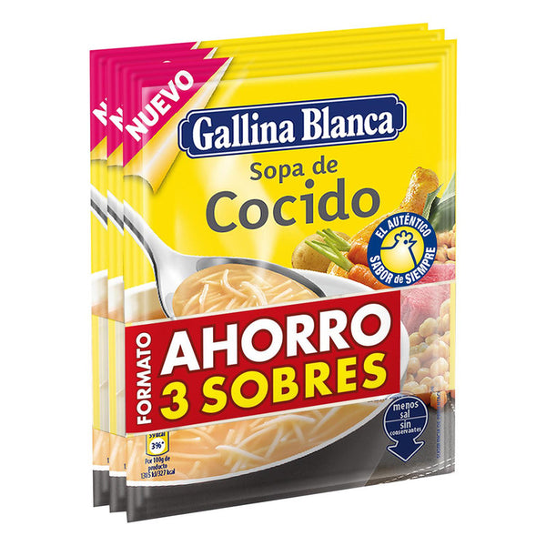 Sopa de cocido Gallina Blanca pack de 3 sobres de 77 g