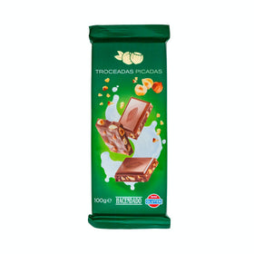 Chocolate extrafino con leche Hacendado avellanas troceadas