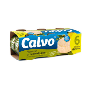 Thon pâle à l'huile d'olive Calvo pack de 6 boîtes de 80g