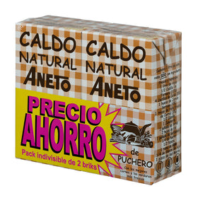 Natürliche Eintopfbrühe Aneto glutenfreie und laktosefreie Packung mit 2 Kartons à 1 l