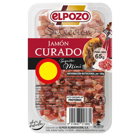 ElPozo gluten-free and lactose-free cured ham in mini cubes 65g