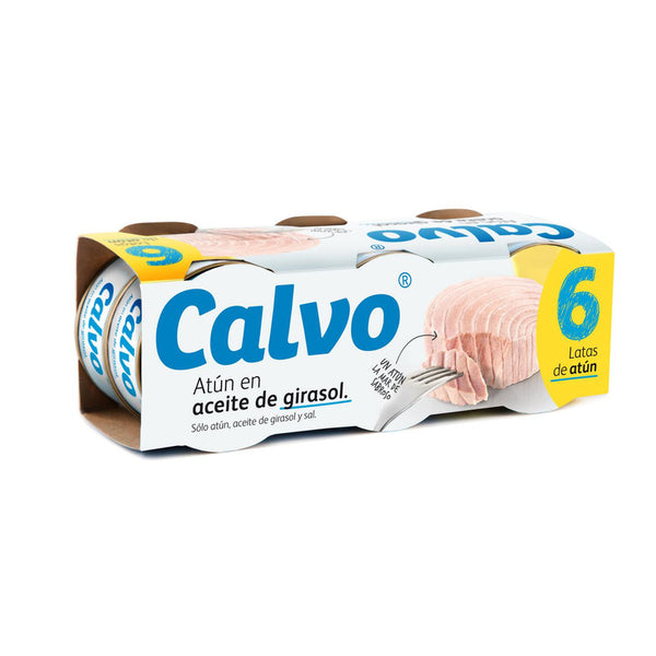 Atún en aceite girasol Calvo pack de 6 latas de 80g