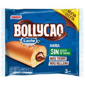 Bollycao milk flavor bun without palm oil 3 units of 180g