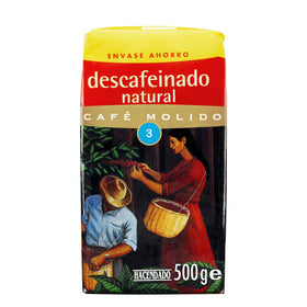 Hacendado natural decaffeinated ground coffee 500g