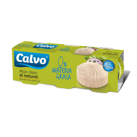 Natural light tuna 0% fat Calvo 3-pack cans of 80g
