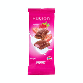 Chocolate con leche Hacendado fussion relleno sabor fresa