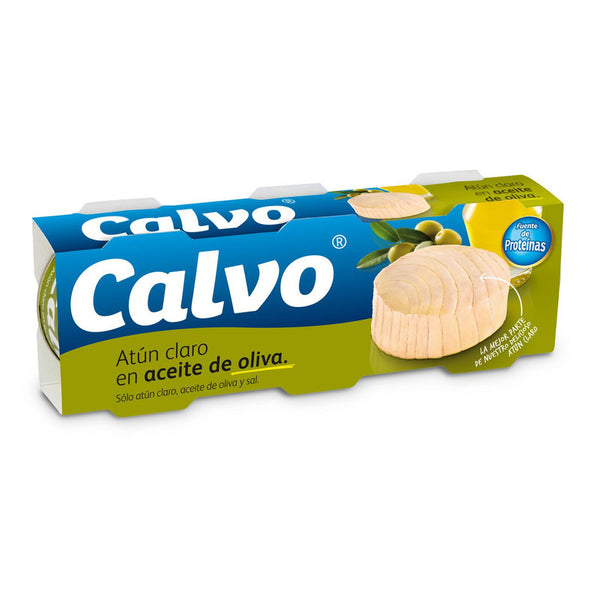Atún claro en aceite de oliva Calvo pack de 3 latas de 80g