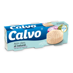 Atún claro sin aceite al natural Calvo pack de 3 latas de 80g