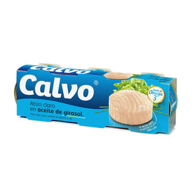 Thon pâle à l'huile de tournesol Calvo pack de 3 boîtes de 80g