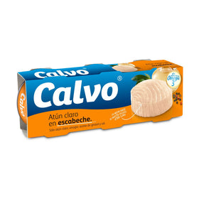 Calvo pickled light tuna pack of 3 cans of 104g