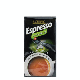 Gemahlene Kaffeemischung Hacendado Espresso 80% natürlich / 20% geröstet