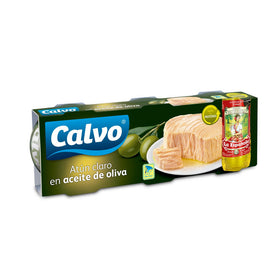 Thon pâle à l'huile d'olive Calvo pack de 3 boîtes de 100g