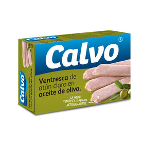Light tuna belly in olive oil Calvo 115g tin