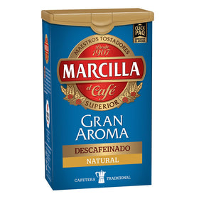 Natural Decaffeinated Ground Coffee Gran Aroma Natural Marcilla 200 g
