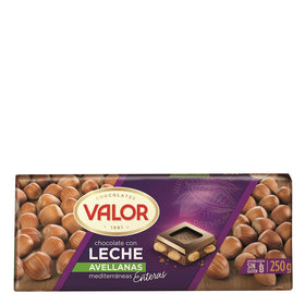 Milk chocolate and whole hazelnuts Valor gluten free