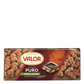 Pure chocolate with whole hazelnuts Valor gluten free