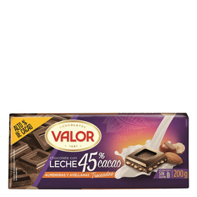 Chocolate con leche y almendras y avellanas troceadas Valor sin gluten