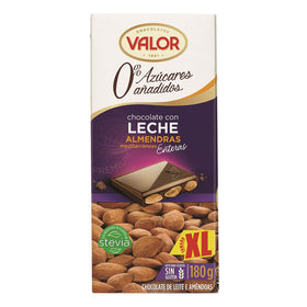 Milk chocolate and almonds with no added sugar Gluten-free value
