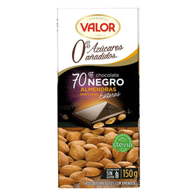 70% dark chocolate with whole almonds and stevia with no added sugar Gluten-free value