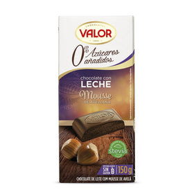 Milk chocolate filled with hazelnut mousse with no added sugar Gluten-free value