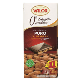 Chocolat pur aux amandes méditerranéennes entières XL avec stevia sans sucre ajouté Valeur sans gluten