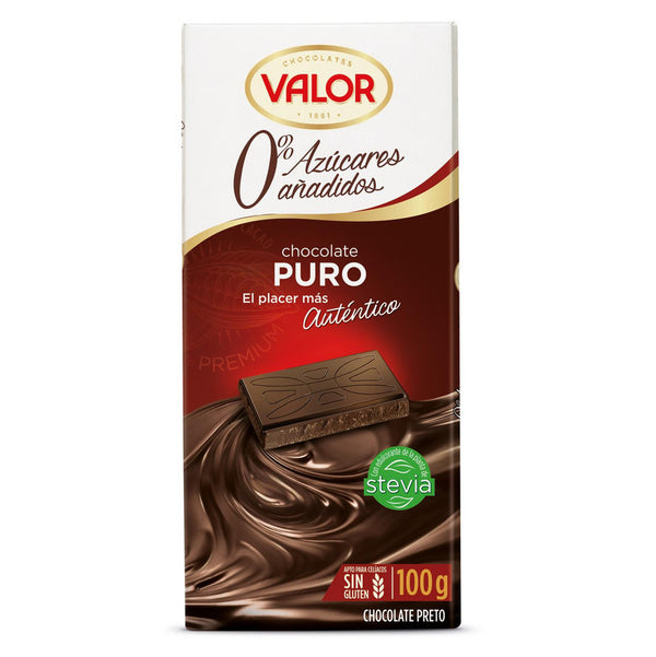 Chocolate puro sin azúcares añadidos Valor sin gluten