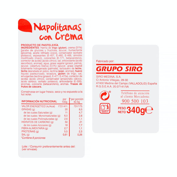 Napolitanas with Hacendado cream