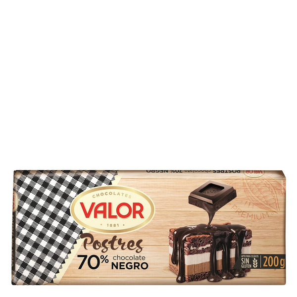 Chocolate negro 70% especial postres Valor sin gluten